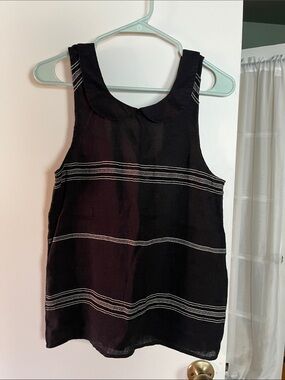 Ace & Jig woven Peter Pan collar sleeveless top sz S
